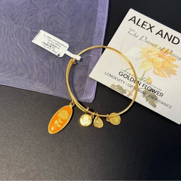 Alex and Ani Golden Flower Bangle. Chrysanthemum. NWT new. Perfect gift - Picture 2 of 8